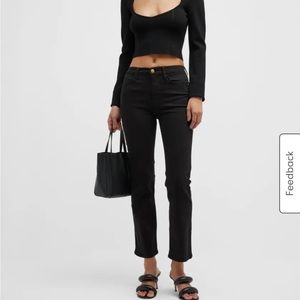 Frame Black Denim Le High Straight Leg